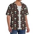 thumbnail image 2 of Rateoe Skulls And Red Eyeballs Print Mens Front Pocket Hawaiian Shirts Casual Shirts Short Sleeve Button Down Beach Tropical Shirts-XX-Large, 2 of 5