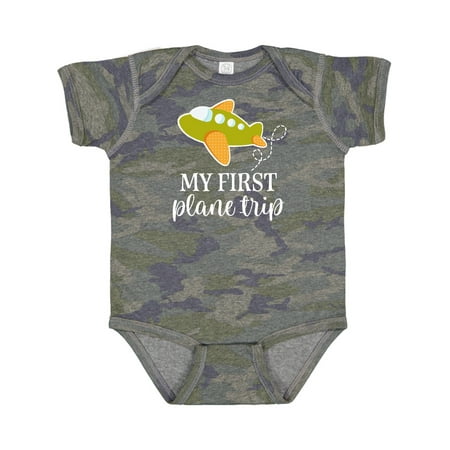 

Inktastic My First Plane Trip Airplane Travel Gift Baby Boy or Baby Girl Bodysuit