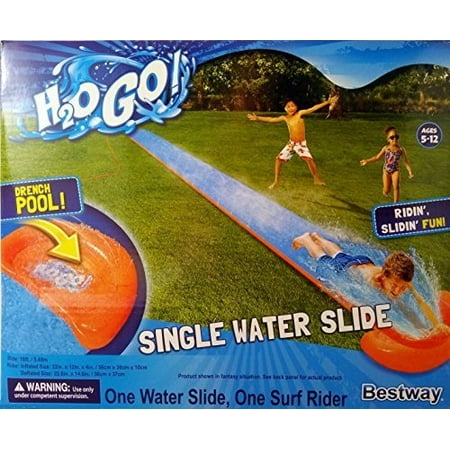 H2O GO! 18ft. Single Water Slide with Drench Pool and Surf (Best Way To Go)