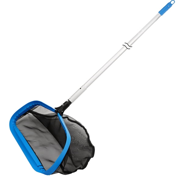 17.5'' Self-Repair Pool Net with 10 Ft Pole Thick Aluminum 8 Sections Pool Poles & Nylon Pool Skimmer Net Leaf Rake