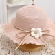 thumbnail image 4 of Sombrero de paja con flores y conjunto de bolsa de paja para mujer, de tela transpirable, con circunferencia de 56 a 58 cm, para verano y playa, 4 of 5