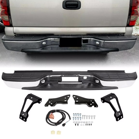 Chrome Rear Step Bumper For 1999-2004 05 06 2007 Chevy Silverado GMC Sierra 1500