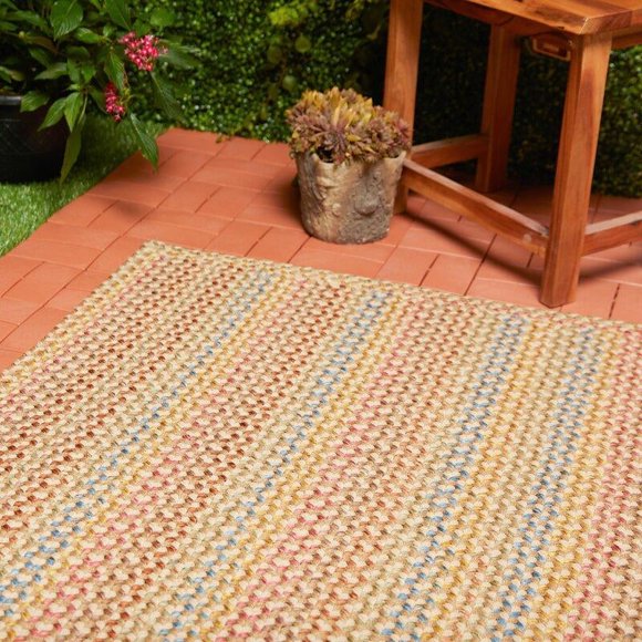 Angelinea Hand Braided Khaki Indoor/Outdoor Area Rug 6 ft