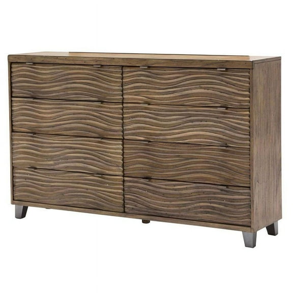 Michael Amini Del Mar Sound Contemporary Wood Dresser in Boardwalk Brown