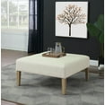 thumbnail image 2 of HomePop Square Coffee Table Ottoman – Stain-Resistant Cream Woven, 2 of 10