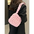 thumbnail image 5 of Kukuzhu Woven Tote Bag Women Bucket Shoulder Bag Chic Soft Shopping Hobo Bag, 5 of 7