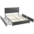 thumbnail image 6 of UBesGoo Upholstered Queen Bed Frame w/ 4 Drawers,Platform Bed Frame，No Box Spring Neededy, Black, 6 of 13