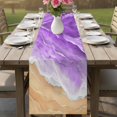 thumbnail image 4 of Purple Coastal Beach Table Runner 72 Inches, Summer Nautical Ocean Beige Seaside Bed Runner Dresser Scarves Tabletop for Indoor Outdoor Parties/Ceremony/Banquet, 18" x 72", 4 of 9