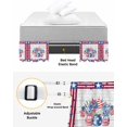 thumbnail image 3 of 4th of July Bed Skirt Cal King 18 Inch Drop, Wrap Around Bed Skirts, Red Blue Patriotic Flowers Star Stripes Wooden Elastic Bedskirt Pleated Bed Frame Cover Luxurious Dust Ruffle for Cal King Bed, 3 of 6