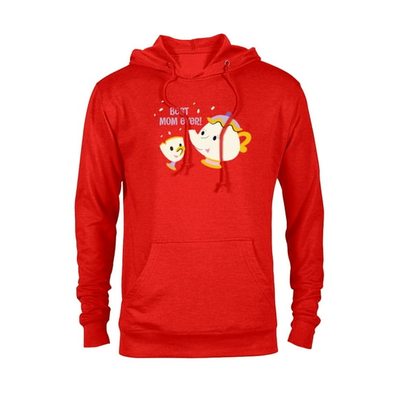 Disney Beauty and the Beast Mrs Potts and Chip Best Mom Ever - Pullover Hoodie for Adults - Customized-Red