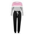 thumbnail image 5 of WQJNWEQ Women's Two Piece Tracksuit Set Long Sleeve Sweatsuit Jogger Workout Set Loose Two-piece Sets Solid Casual Pants Sweatsuit, 5 of 5