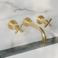 thumbnail image 7 of Ivy 8 in. Widespread Double Cross-Handle Wall Mount Bathroom Faucet in Brushed Gold, 7 of 7