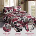 thumbnail image 7 of Beartech Quilt Set Twin Size Red Buffalo Plaid Quilt Lightweight Reversible Microfiber Bedspread Coverlet Coverlet Bedding Set, 7 of 7
