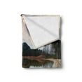 thumbnail image 2 of Driftwood Soft Flannel Fleece Throw Blanket, Landscape of Lake Shoreline the Dead Tree Trunk in the Water Digital Print, Cozy Plush for Indoor and Outdoor Use, 50" x 60", Sand Brown, by Ambesonne, 2 of 5