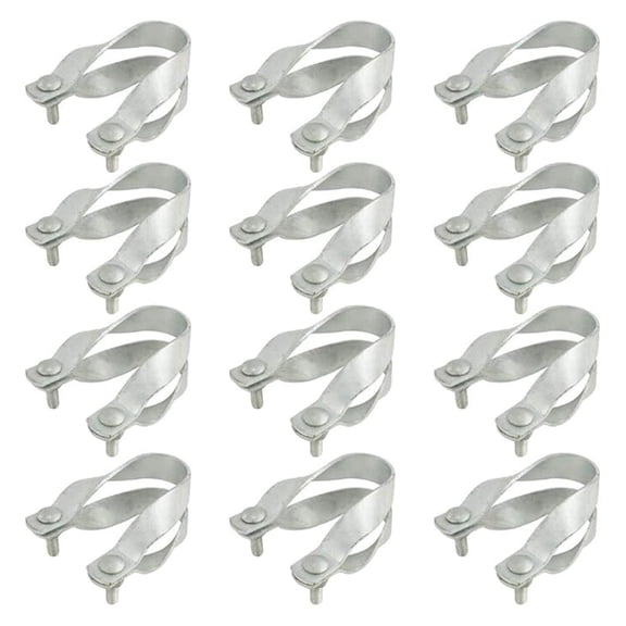 Cross-Connector (Purlin Bracket) for Greenhouse - Galvanized Steel (12 Pack w/Bolts) (1 3/8" x 1 3/8")