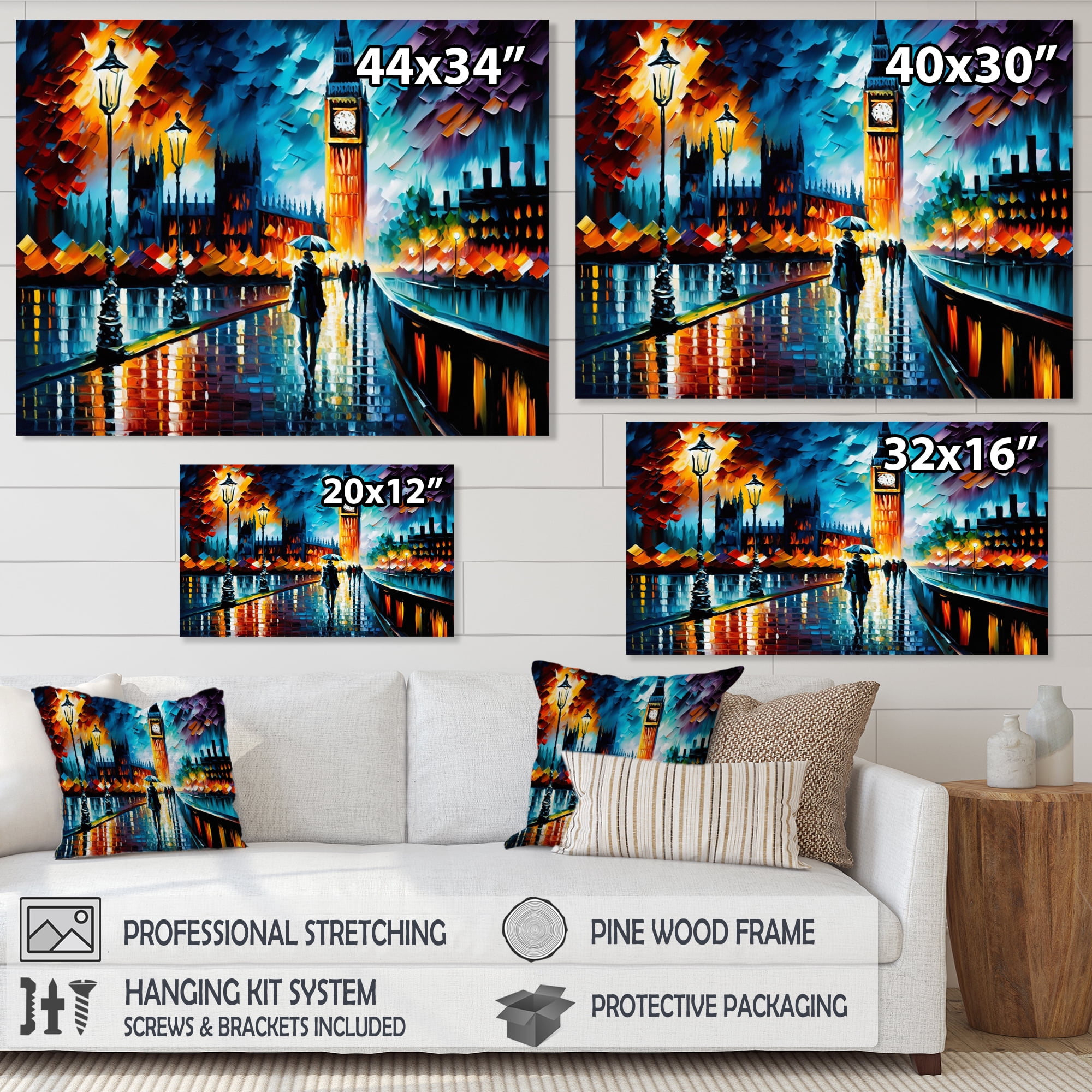 Designart Colorful City In London II Canvas Wall Art
