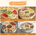 thumbnail image 5 of Neasyth 2Pack Divided Rotating Serving Tray with Lid & Handle for Fruits Snacks Veggie Charcuterie, Snackle Box Container, 5 of 8