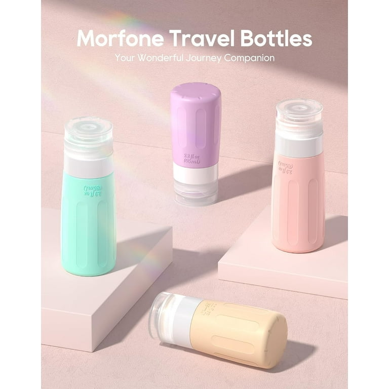 30 Travel Bottles 2 oz, Blue Plastic Small Squeeze Bottles, Leak
