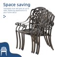 thumbnail image 4 of 9-Piece Patio Cast Aluminum Dining Set, Outdoor Dining Furniture Set for 8 Person, includes 84" Oval Table and 8 Cushioned Chairs with Umbrella Hole for Patio Deck Garden, Tan, 4 of 7