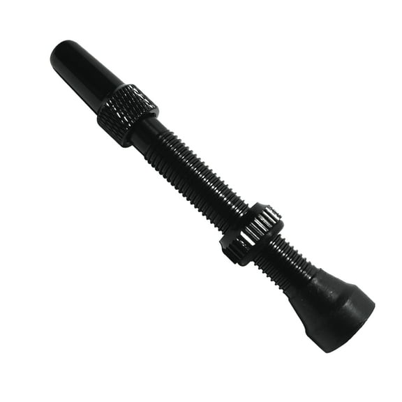 44mm Tubeless Black Presta Valve Stem with Removable Core and Aluminum Dust Cap