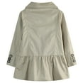 thumbnail image 2 of Little Girls Cream Lapel Collar Double-Breasted Jacket 3/4, 2 of 2