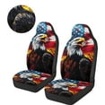 thumbnail image 3 of Uorisanigo Car Seat Covers Set of 2 Bald Eagle USA Flag High Back Stretchy Front Seat Protectors Cover Universal Fit for Cars Trucks and SUVs, Soft Plush Coral Velvet Fabric, 3 of 7