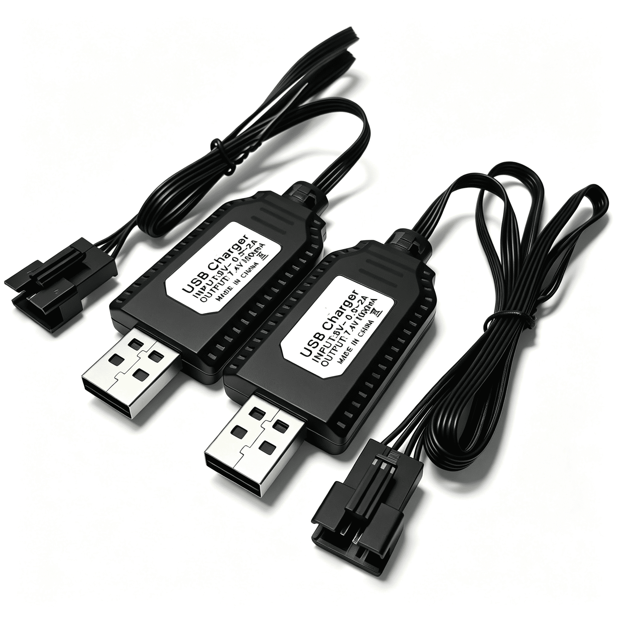 XUBIYM Sm-4P Usb Charger for 7.4V Li-Ion Battery,Compatible with Rc Car/Boat/Gel Blaster Usb Charging Cable-2Pack Rc Car Charger