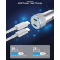 USB C Fast Car Charger iPhone 15[2 Pack],Dual PD Port Cigarette Lighter Plug Smallest Flush Fit