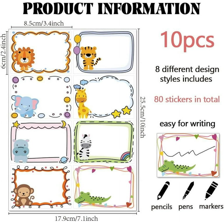 80pcs-10-sheets-animal-name-tags-stickers-3-3x2-4-inch-self-adhesive-cartoon-animals-name-tags-labels-blank-name-labels-lion-tiger-name-stickers-for-teachers-office-bulletin-board-decoration-walmart-com for Free Printable Animal Name Tags 80Pcs/10 Sheets Animal Name Tags Stickers 3.3x2.4 Inch Self Adhesive Cartoon Animals Name Tags Labels Blank Name Labels Lion Tiger Name Stickers for Teachers Office Bulletin Board Decoration - Walmart.com for Free Printable Animal Name Tags