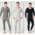 thumbnail image 3 of Mens Winter 100% Cotton Thermal Warm Fleece Lined Long Johns Underwear 2Pcs Set, 3 of 8