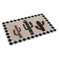 thumbnail image 4 of Cactus Tropical Plant Door Mat Indoor Outdoor, Black White Checkered Non Slip Welcome Mat with Rubber Backing, Absorbent Fabric Front Door Mats Entryway Rug for Home Patio Entrance 16"x24", 4 of 9