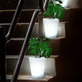 thumbnail image 6 of ​6.6in Solar Planter Light w/ Integrated Pot - IP65 Waterproof Outdoor Decor, Auto Dusk-Dawn White Light ,Holds Small Potted Plants, 12H Runtime (600mAh Battery, FCC/ETL Certified)​​ White, 6 of 9