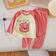 thumbnail image 2 of Odeerbi 1-7 Años Niños Niñas Pijama de Verano de Algodón de Manga Larga Con Camiseta Raglan Conjunto de Pantalones Suave Ropa de Dormir Estampada Conjunto de Pijama de Dos Piezas, 2 of 8