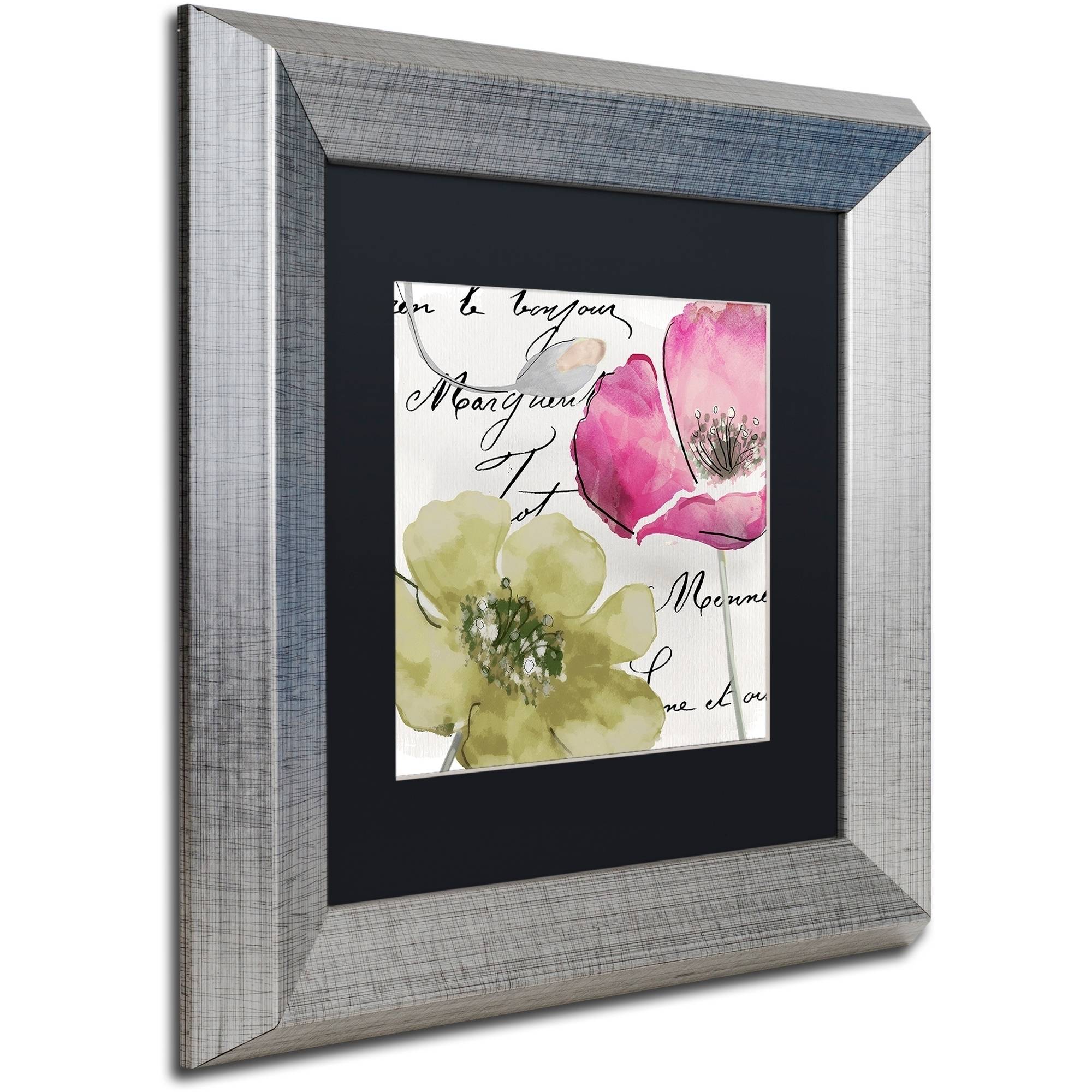 Trademark Fine Art "Fleurs de France IV" Canvas Art by Color Bakery Black Matte, Silver Frame