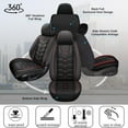 thumbnail image 5 of DIKSOAKR Full Set Car Seat Covers Fit fo Toyota Camry 2002-2025 Faux Leather Seat Cover 2 Rows 5 Seats Waterproof Seat Cushion Protector (RED), 5 of 7
