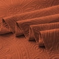 thumbnail image 5 of Flymme Bedspreads for Queen Size Bed,3 Piece Burnt Orange Ultrasonic Embossed Thin Quilt Set, Lightweight Microfiber Coverlet Boho Bedding Sets for Bedroom Guest Room Decor, 5 of 6