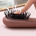 thumbnail image 3 of con cojín de aire, lindo portátil, antiestático, cepillo para desenredar el cabello, para cabello grueso, para viajes, cabello húmedo y seco, Marrón Sunnimix cepillo de pelo, 3 of 8