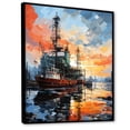 thumbnail image 2 of Designart "Resilient Rig Red Oil Rigs at Work II" Cityscapes Floater Framed Wall Decor, 2 of 7