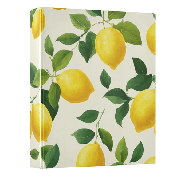 Three Ring Binder Lemon Simple Design 1.5 Inch Round Binder D-Rings for Office Supplies and More