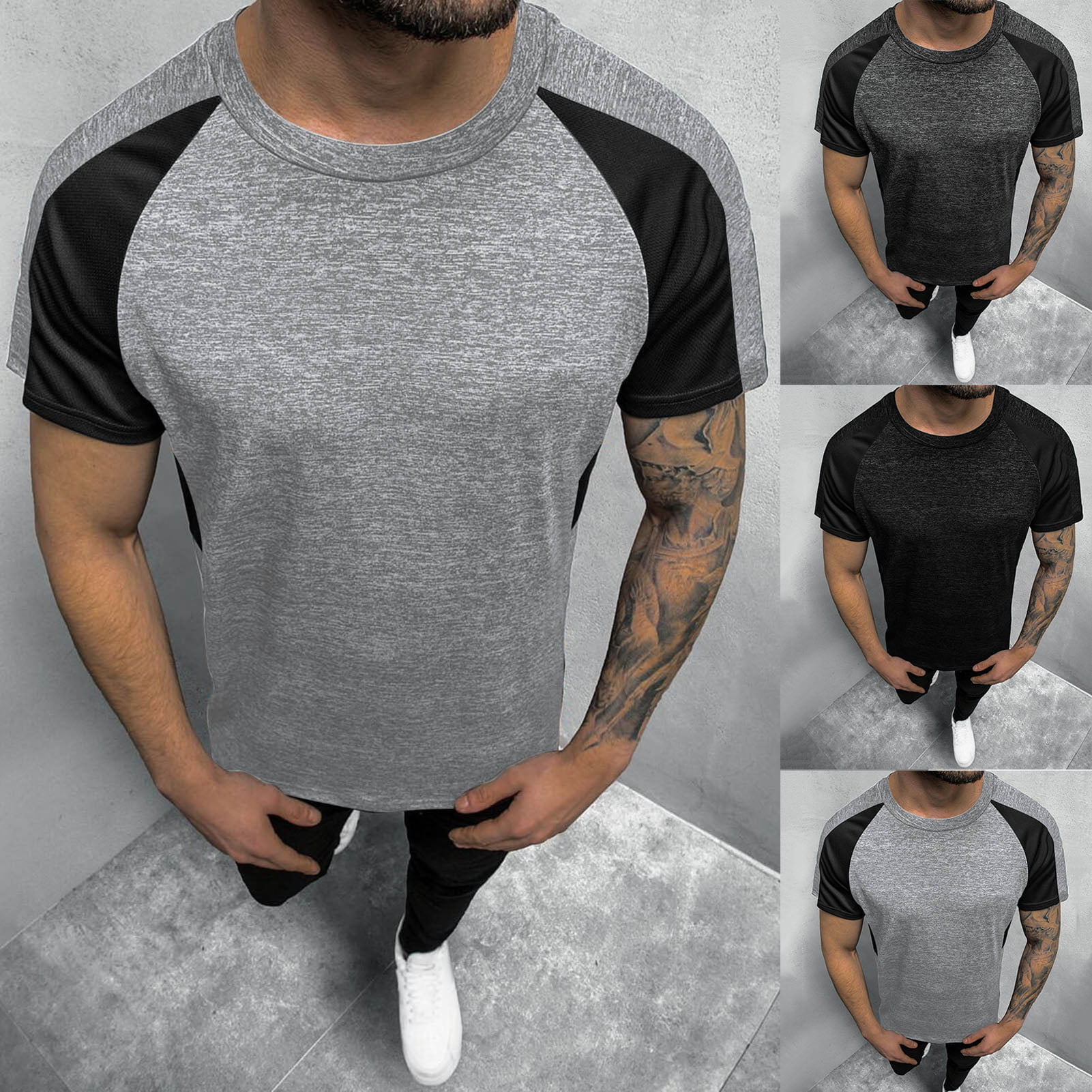 Summer thin short-sleeved quick-drying Tshirt sweat-absorbent stretch sweatshirt 