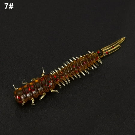 20Pcs 4.5cm Fishing Soft Lure Larva Worm Bait Three Tailed Spiral Slug Bait