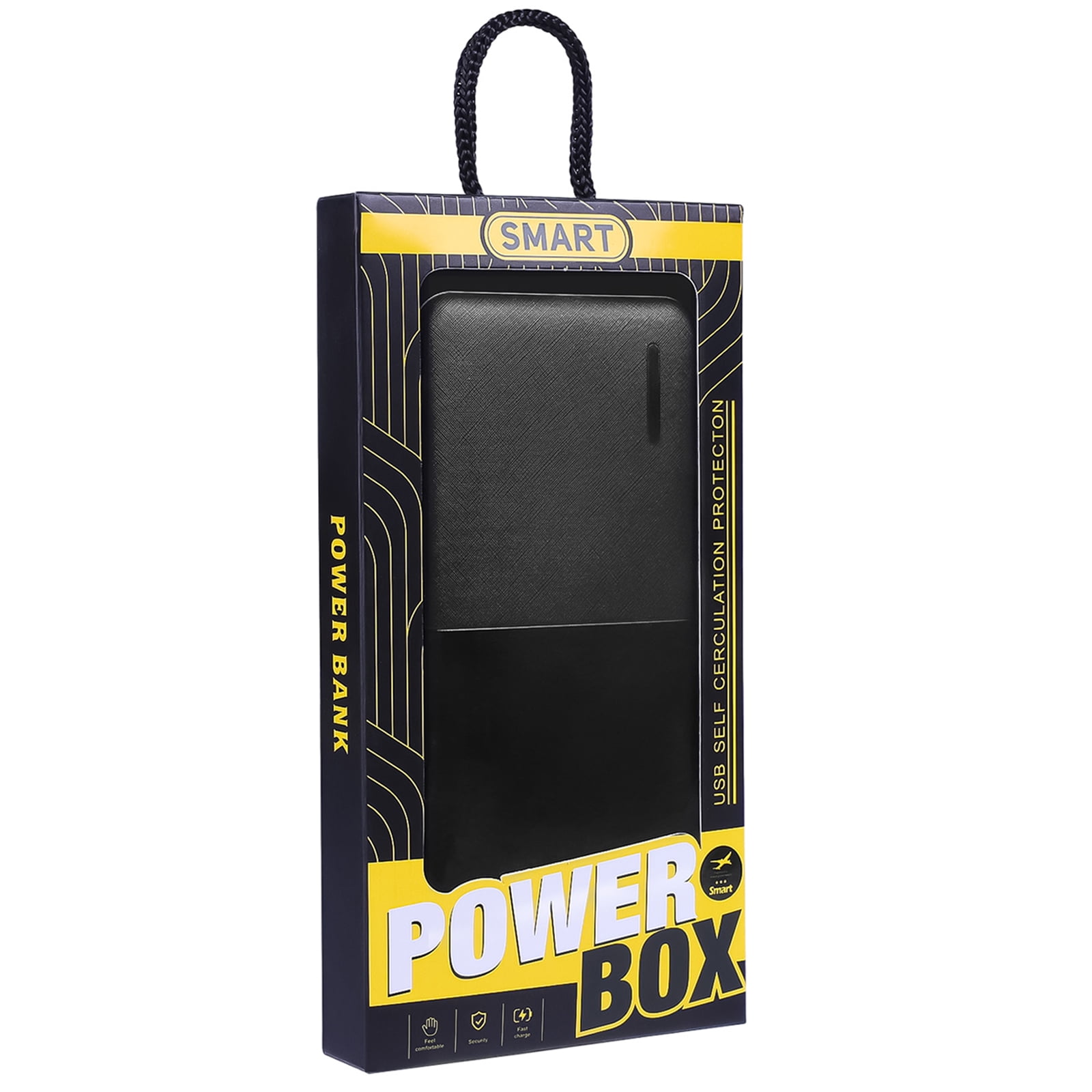 USB-C Portable Battery Charger, 50000mah Power Bank - Black, Ultra-Compact, Fast Charging for iPhone, Samsung and More