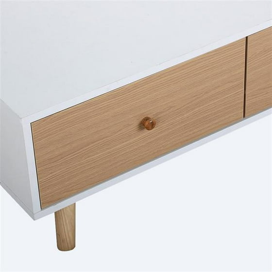 Yaheetech Modern Coffee Table End Cabinet With Drawers Solid Yaheetech Modern Coffee Table End Cabinet With Drawers Solid Wood Legs Com