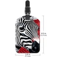 thumbnail image 6 of Square 2Pack PU Leather Zebra Cruise Luggage Tag with Privacy Cover and Name ID Tag for Travel Handbags Backpacks Luggage Tags, 6 of 6