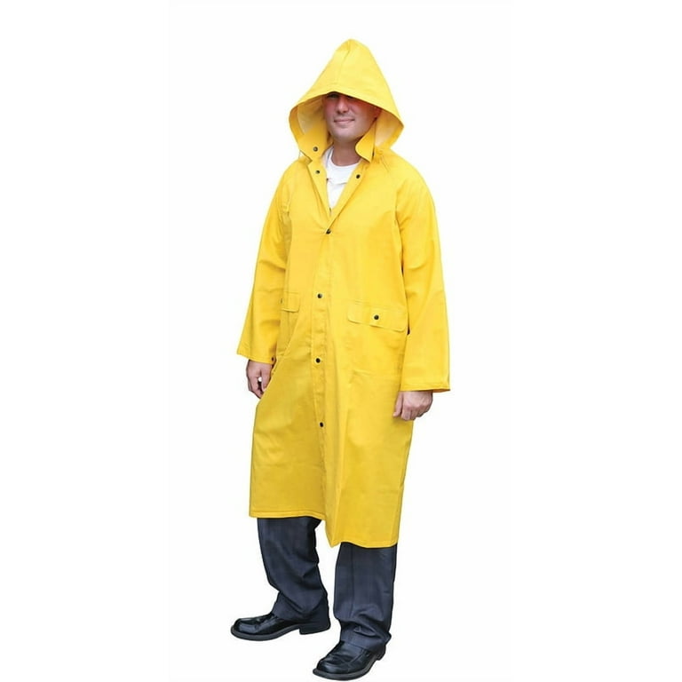 Waterproof Classic Raincoat, Large 49 in, PVC/Polyester