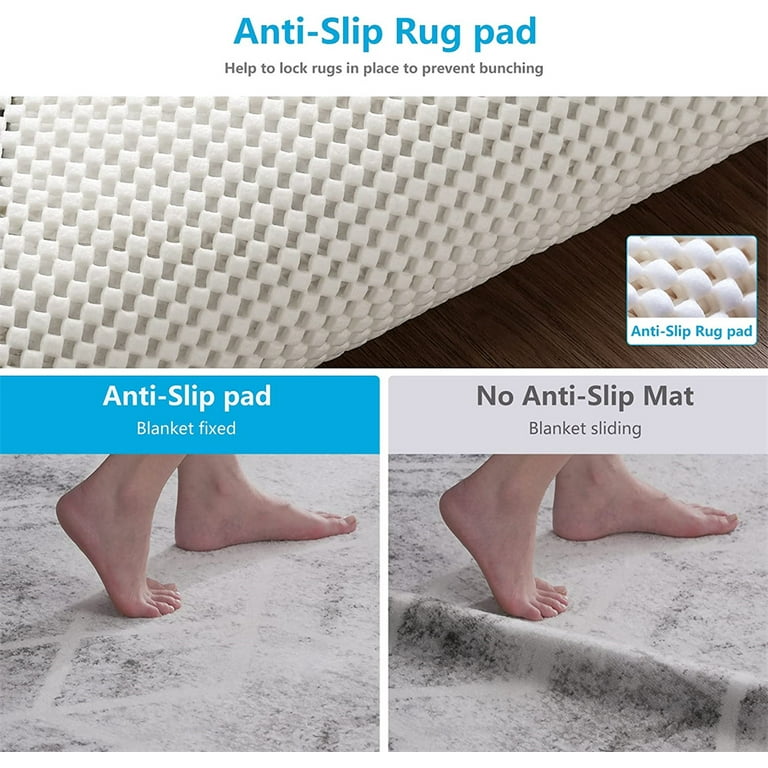Veken 5x7 Rug Pad Gripper for Hardwood Floors, Non Slip Rug Pads for Area  Rugs, Thick Rug Grippers for Tile Floors, Under Carpet Anti Skid Mat, Keep