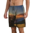thumbnail image 2 of Adobk Yak Print Men's Swim Trunks Hawaiian Bathing Suit Swimsuits Beach Shorts with Pockets-Medium, 2 of 6