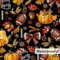 thumbnail image 4 of Fall Pumpkin Shower Curtain, Autumn American Football Rugby Bow Maple Leaf Bathroom Curtain Set, Fall Thanksgiving Harvest Bath Decor Waterproof Fabric with Hooks, Black,70X70IN, 4 of 5