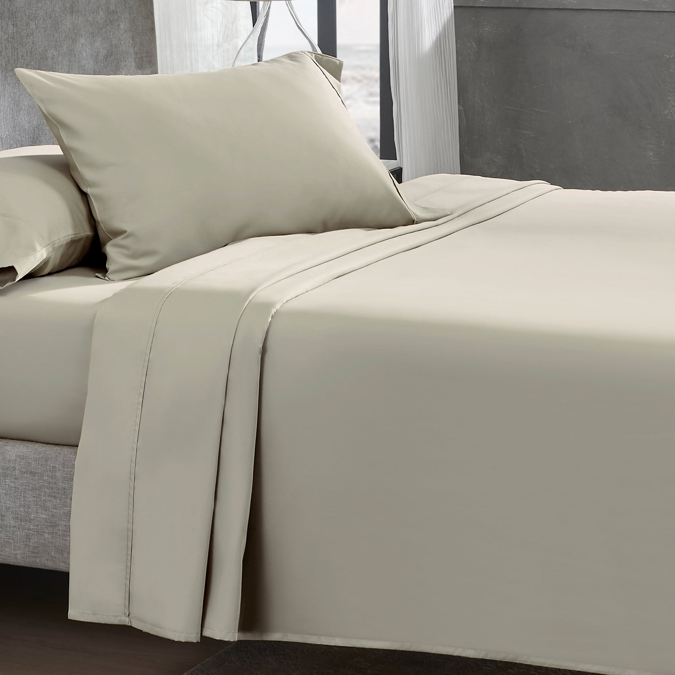 Details about   Egyptian Cotton Light Grey Sheet Set Luxury Quality Bedding Set 10"-15" Drop! 