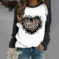 thumbnail image 1 of Qertyioot T-Shirt Graphique de la Saint-Valentin pour Femmes à Manches Longues, Blouse Imprimée Col Rond Tunique Décontractée, 1 of 3